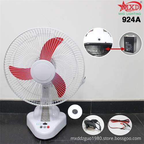 Battery Rechargeable Electronic Stand Fan with Emergency Light